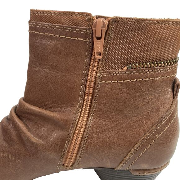 Cobb Hill Laurel Bootie Women's Sz 7.5 Brown Leather Ankle Zip CI1735 *See Flaw* - Picture 6 of 11